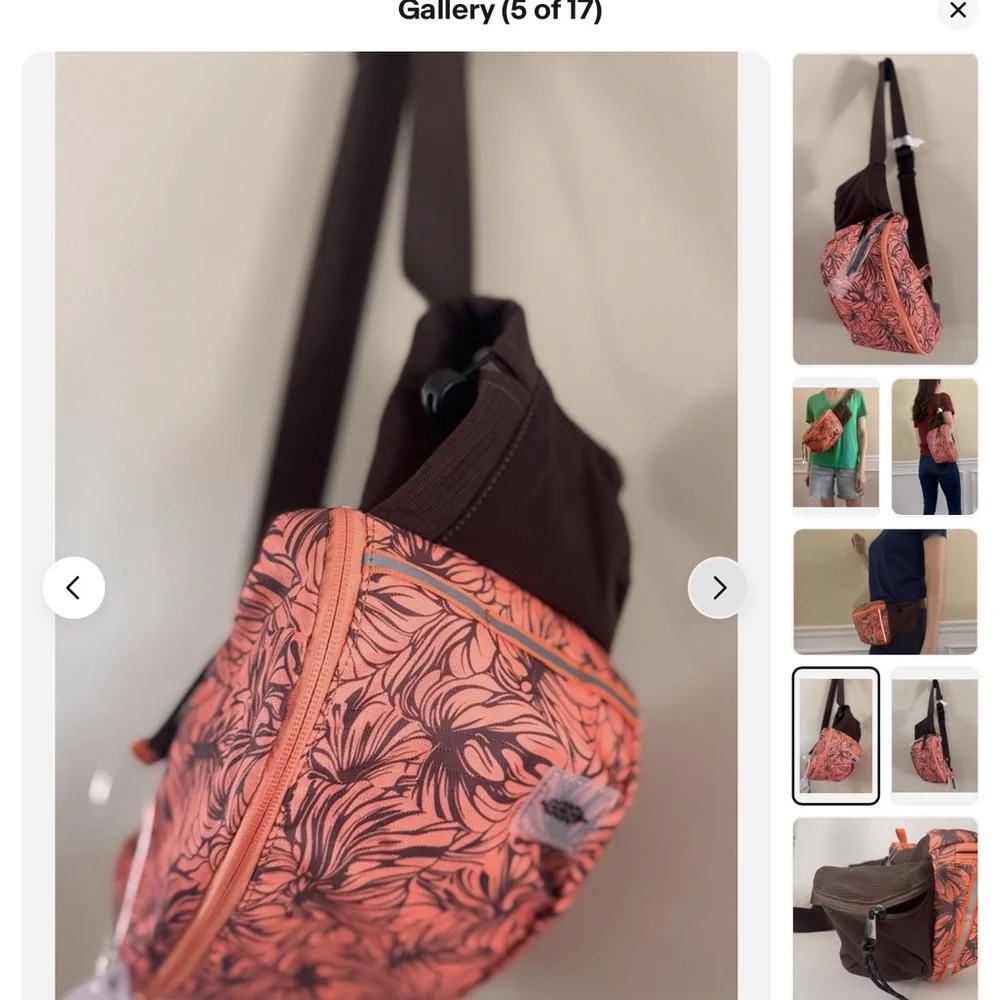 Free People! FP Movement Happy Camper Sling Bag In Monstera Brown NWT!
